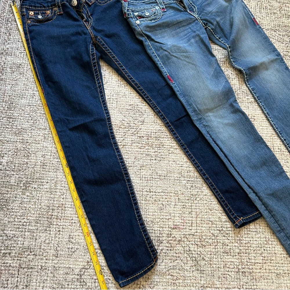 True Religion Women’s Skinny Jeans - Dark Indigo & Light Blue Wash - Picture 4 of 7